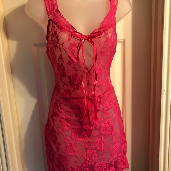 Other - Hot pink lace negligee Sz XL and XXL